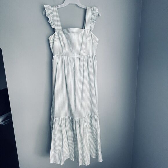 Gal Meets Glam Maxi Dress  12 Jasmine Ruffle Tier Maxi Green Stripe Cottagecore - Picture 1 of 16